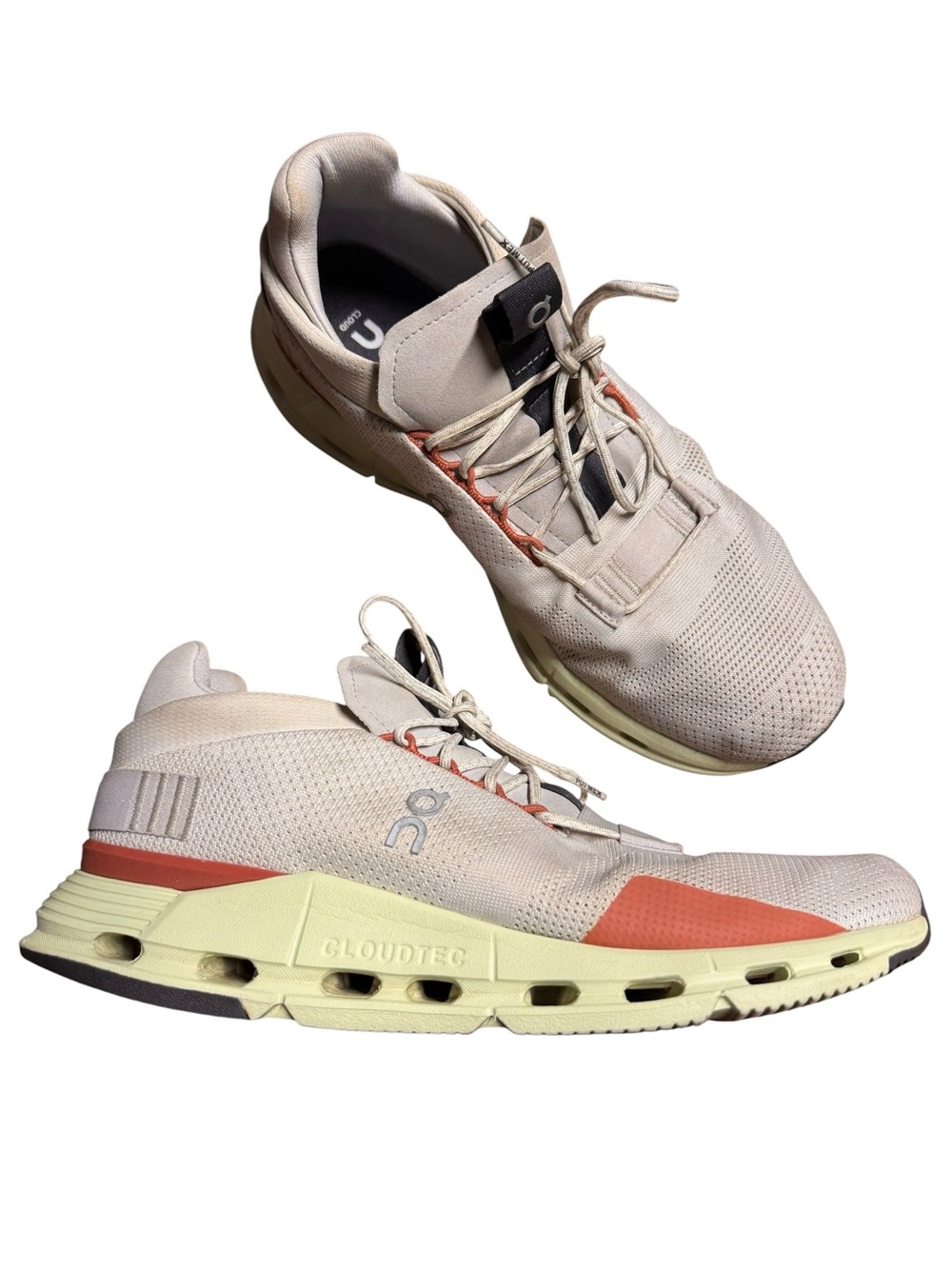 On Running Cloudnova Sneakers Mens 10.5 White Limelight Athletic Shoes 26.98493